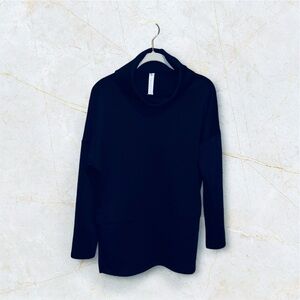 Dear Scarlett Midnight Blue Cowl Neck Tunic Top